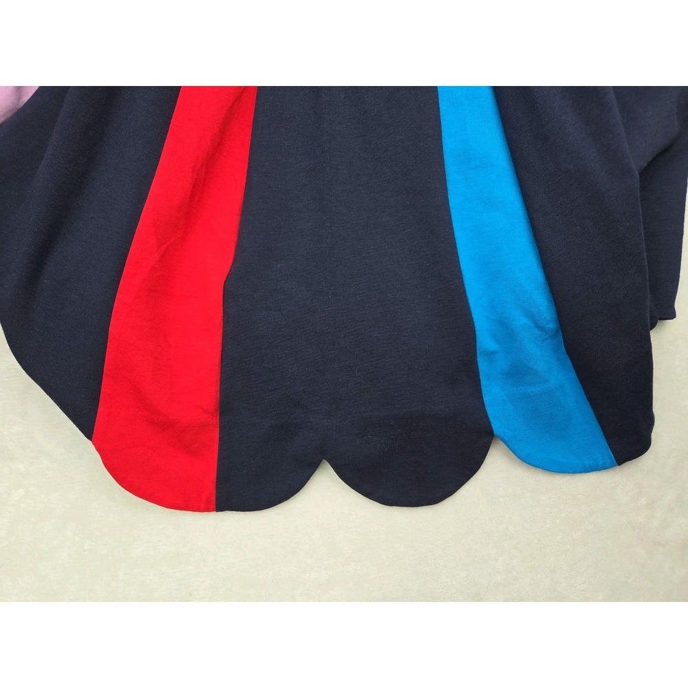 Boden Allegra Dress Ponte Scalloped Hem MultiColor Pleats Midi Blue Women Size 6 - Picture 12 of 14